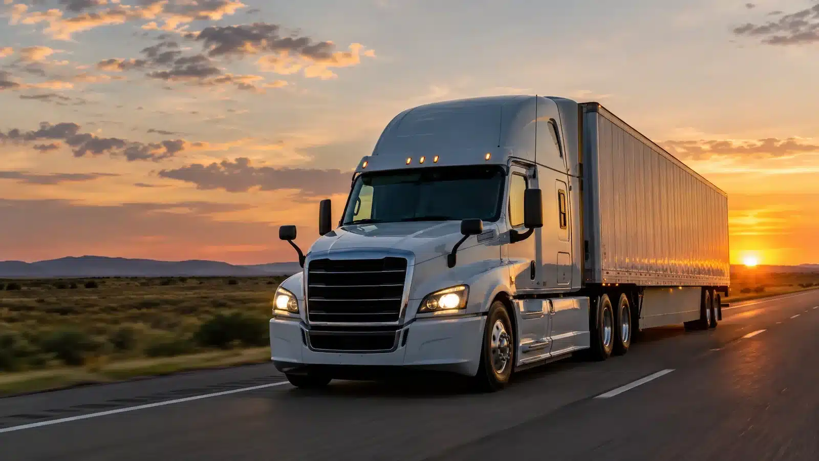 Semi-truck on highway representing trucking safety compliance standards